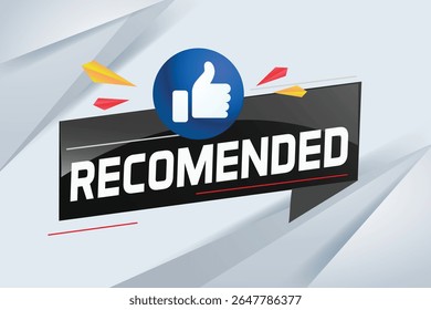 Recommended word concept vector illustration with lines modern futuristic 3d style for landing page template web mobile app poster banner flyer background gift card coupon label
