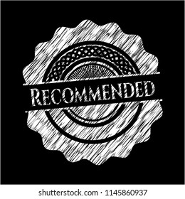 Recommended written on a blackboard