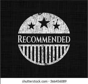 Recommended written on a blackboard