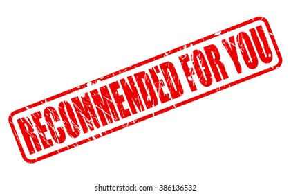 RECOMMENDED FOR YOU RED STAMP TEXT ON WHITE