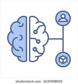 Recommender System Blue Icon Vector Illustration