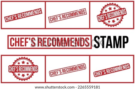 Chef’s recommends Rubber Stamp Set Vector
