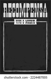 Recompensa Vivo o Muerto, Reward Dead or Alive poster Spanish text template.