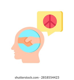 Reconciled Mind Icon Flat Vector Illustration