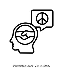 Reconciled Mind Icon Line Vector Illustration