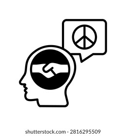 Reconciled Mind Icon Mixed Glyph Vector Illustration