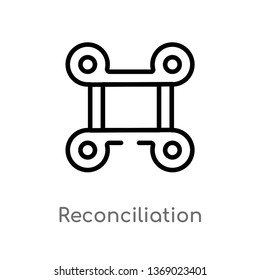 reconciliation vector line icon. Simple element illustration. reconciliation outline icon from zodiac concept. Can be used for web and mobile