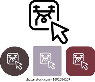 Reconnaissance Drone with Arrow Cursor Vector Icon