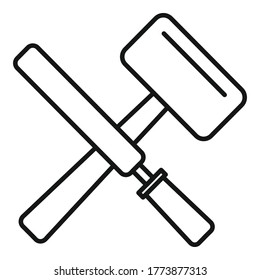 Reconstruction hammer tools icon. Outline reconstruction hammer tools vector icon for web design isolated on white background