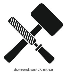 Icono de herramientas de martillo de reconstrucción. Ilustración simple de herramientas de martillo de reconstrucción icono vector para el diseño web aislado en fondo blanco