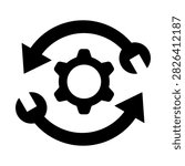 Reconstruction Icon - Solid Black Glyph Icons For Abstract and Conceptual Elements