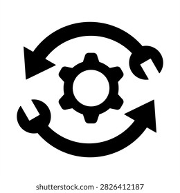 Reconstruction Icon - Solid Black Glyph Icons For Abstract and Conceptual Elements