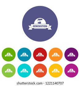 Reconstruction icons color set vector for any web design on white background