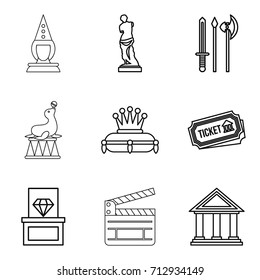 Reconstruction icons set. Outline set of 9 reconstruction vector icons for web isolated on white background