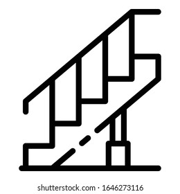 Reconstruction stairs icon. Outline reconstruction stairs vector icon for web design isolated on white background