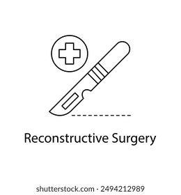 Reconstructive Surgery, Surgical Reconstruction, Medical Surgery, Cosmetic Surgery, with editable stroke.