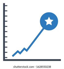 Record Breaking Performance on white Background, Exponential growth Vector Icon design Concept, 