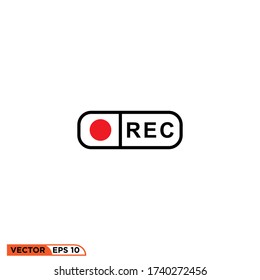 Record button icon design vector template illustration