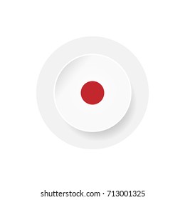Record button icon isolated on white background. EPS10 vector illustration of a red circle. Minimal style flat design element. Player navigation button for audio setting concept. 