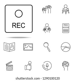 record button icon. Media, Press icons universal set for web and mobile