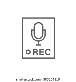 Record button line icon.