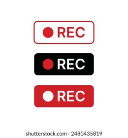 Record button for recording sound in the audio studio, recording studio sign. Vector illustration