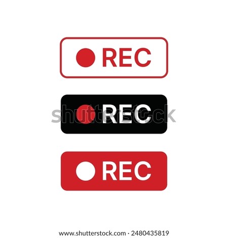 Record button for recording sound in the audio studio, recording studio sign. Vector illustration