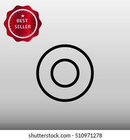 Record Button Vector Icon Illustration