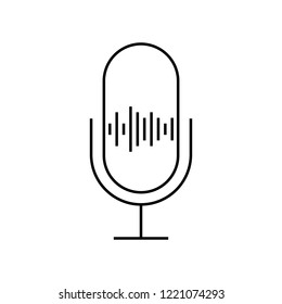 Record button vector line icon isolated on white background. Voice record app line icon for infographic, website or app. Icon designed on a grid system.