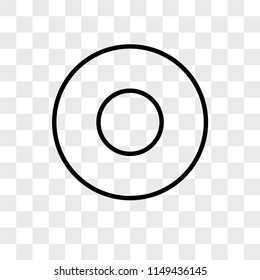 Record Circular Button vector icon on transparent background, Record Circular Button icon