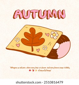 record disc Sock Groovy fall clipart Retro vintage autumn drink Retro fall Trendy Hippie Flower Cute drawing, 