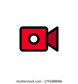 Record filled outline icon. symbol vector on white background