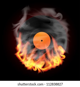Record in Fire vector illustration
