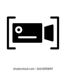 record glyph icon illustration vector graphic. Simple element illustration vector graphic, suitable for app, websites, and presentations isolated on white background