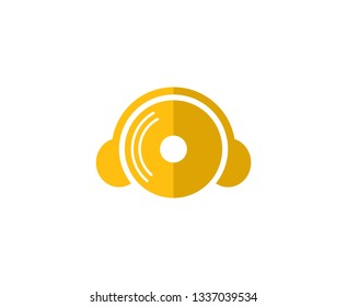Record headphones logo