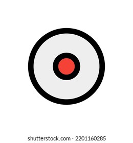 Record icon in filled line style about camera, use for website mobile app presentation