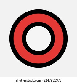 Icono de grabación con estilo de línea rellena sobre multimedia, uso para presentación de aplicaciones móviles del sitio web