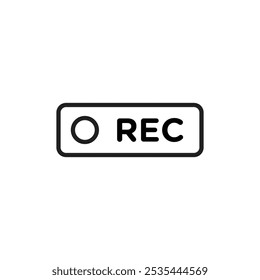 Record icon Flat art illustration in outline