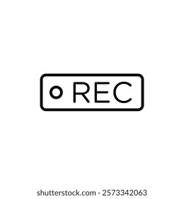 Record icon Flat fill set collection