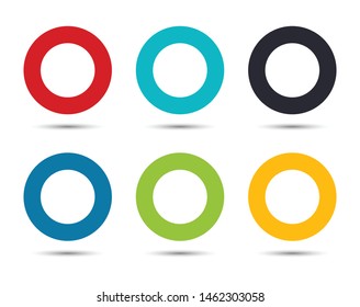 Record icon flat round button set illustration design isolated on white background