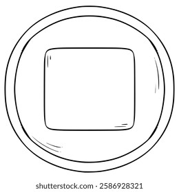 record icon illustration hand drawn outline vector