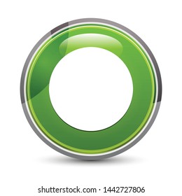 Record icon isolated on elegant green round button vector illustration