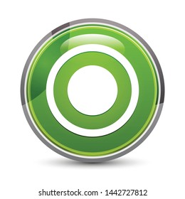 Record icon isolated on elegant green round button vector illustration
