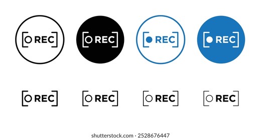 Record icon linear logo isolated