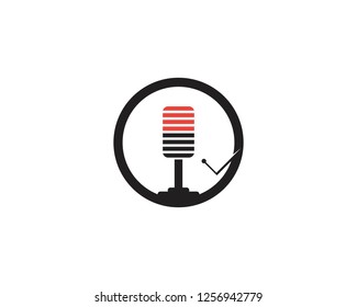 Record icon logo template