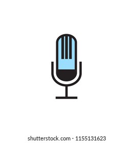 record icon, microphone symbol vector