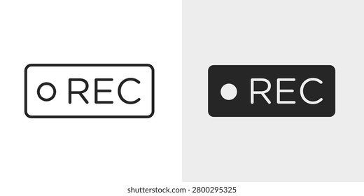 Record Icon represents media capture, audio recording, and content creation.