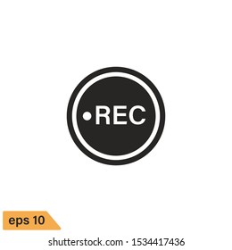 record icon sign design logo template