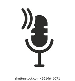 record icon, sound symbol, flat vector illustration on white