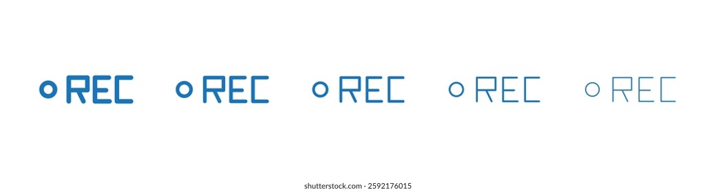 Record icon Symbol collection thin outline set
